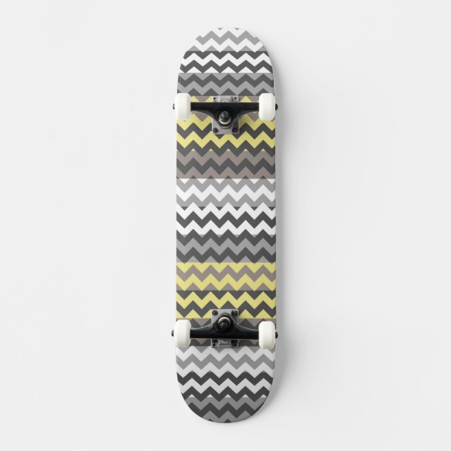 Chevron Zigzag Rand Mönster Skateboard Bräda 19,5 Cm (Framsida)