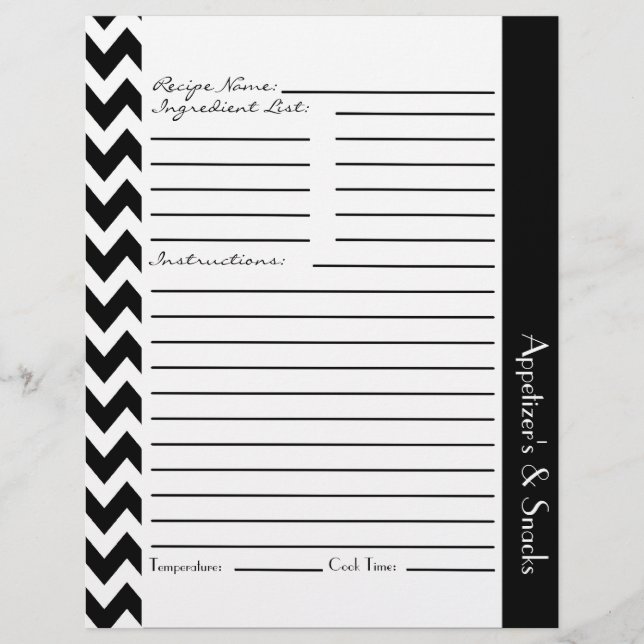 Chevron Zigzag Stripe Recipe Lakan - Black White (Framsida)