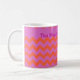 Chevrons för anpassningsbar Mugg, Magenta och Oran Kaffemugg