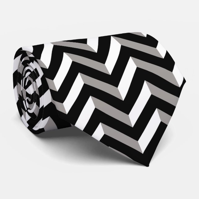 Chevrons Geometric Optical Illusion Tie Slips (Rullad)