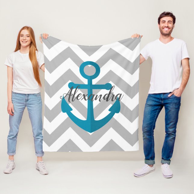 Chevrons och Anchor Fleecefilt (På plats)