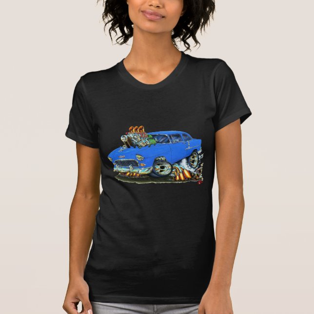 Chevy 150-210 blåttbil 1955 t-shirt (Framsida)