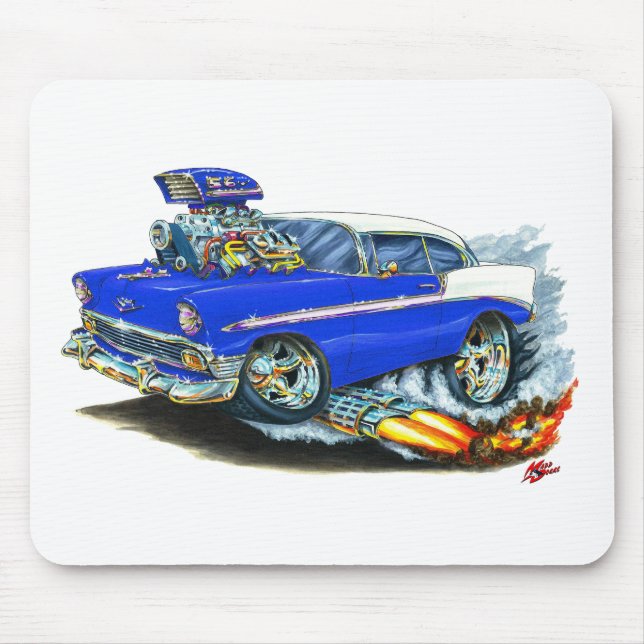 Chevy 150-210 blåttbil 1956 musmatta (Framsidan)