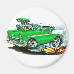 Chevy 150-210 grön bil 1956 magnet