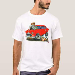 Chevy 150-210 röd bil 1955 t-shirt