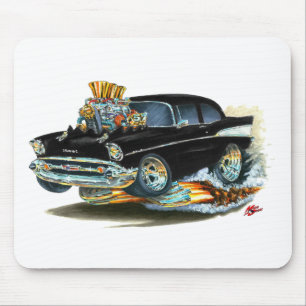Chevy 150-210 svart bil 1957 musmatta
