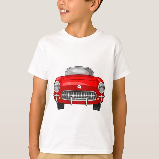 Chevy 1955 Corvette beklär beskådar T Shirt (Framsida)