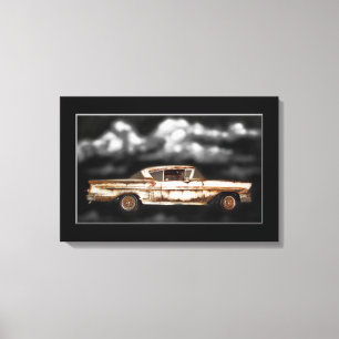 Chevy 1958 Bel Air, skrotbil, klassikerbil som är Canvastryck