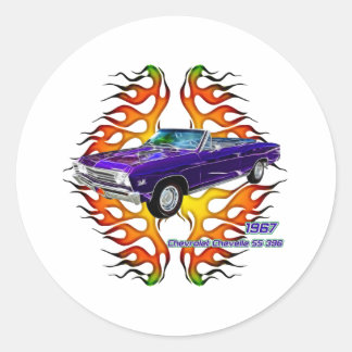 Chevy 1967 Chevelle vid Fractalutslagsplatser (TM) Runt Klistermärke