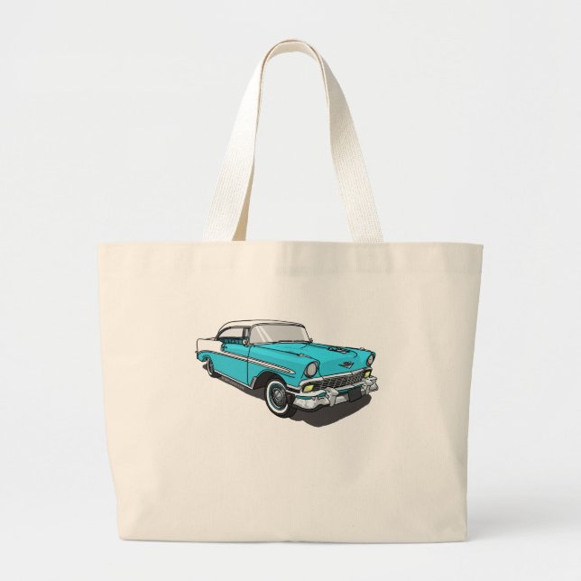 Chevy Bel Air - blått Jumbo Tygkasse (Framsidan)