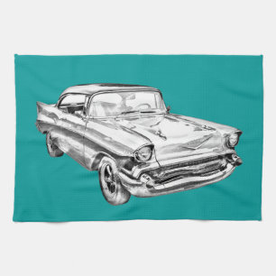 Chevy Bel Air illustration 1957 Kökshandduk