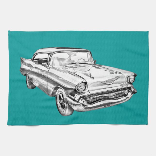 Chevy Bel Air illustration 1957 Kökshandduk (Horisontell)