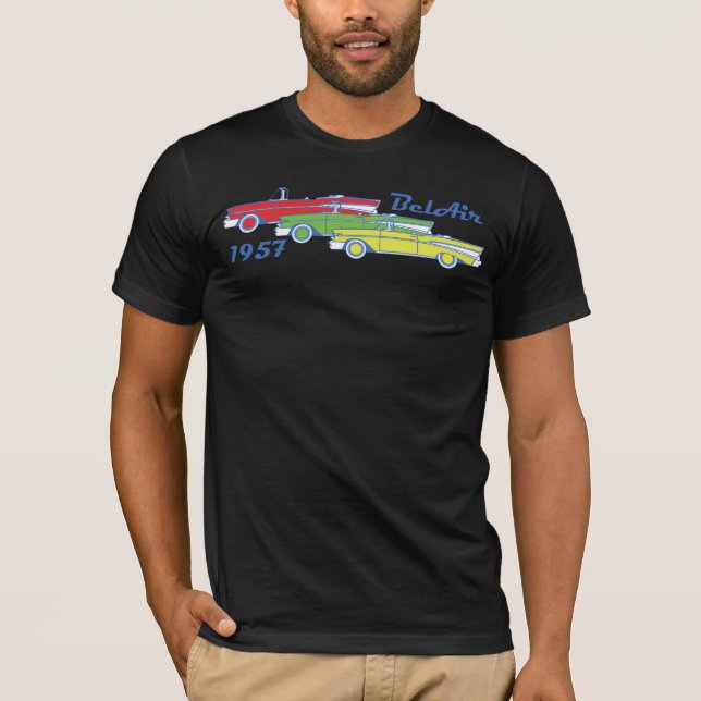 Chevy Bel Air konvertibel klassikerbil 1957 Tee Shirt (Framsida)