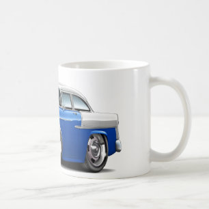 Chevy Belair blåvit bil 1955 Kaffemugg