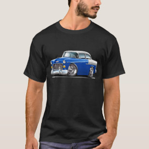 Chevy Belair blåvit bil 1955 T-shirt