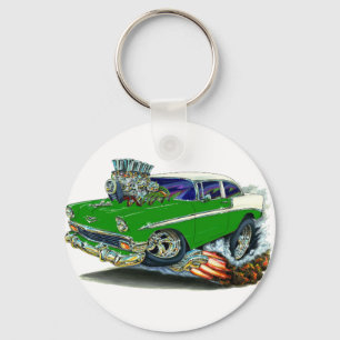 Chevy Belair grön bil 1956 Nyckelring