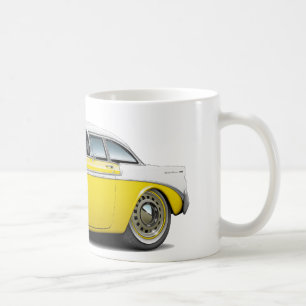 Chevy Belair Gult-Vit bil 1956 Kaffemugg