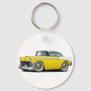 Chevy Belair Gult-Vit bil 1956 Nyckelring