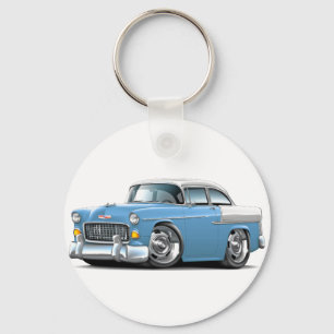 Chevy Belair Lt 1955 Blåvit Bil Nyckelring
