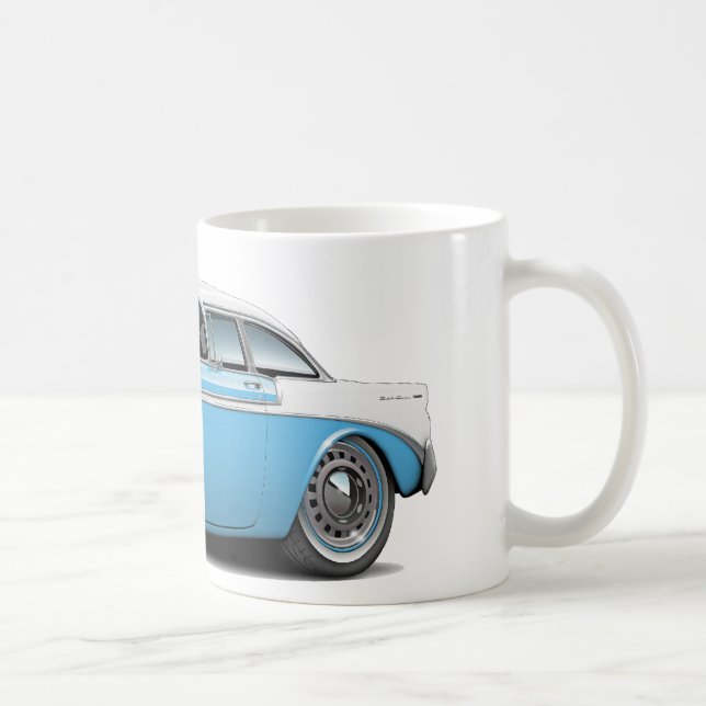 Chevy Belair Lt 1956 Blåvit Bil Kaffemugg (Höger)