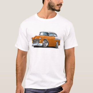 Chevy Belair Orange-Vit bil 1955 Tee Shirt