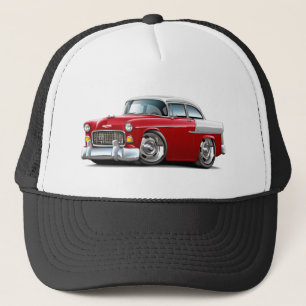Chevy Belair Röd-Vit bil 1955 Truckerkeps