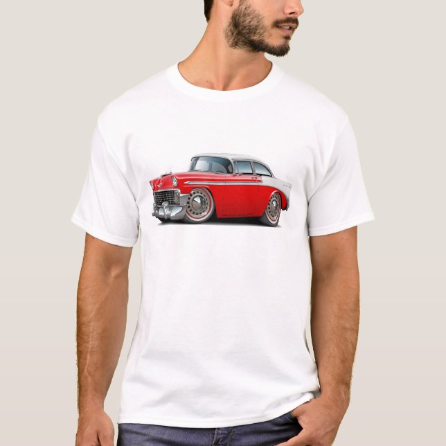 Chevy Belair Röd-Vit bil 1956 Tröja (Framsida)