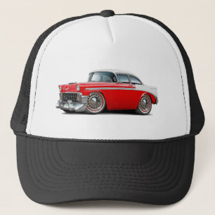 Chevy Belair Röd-Vit bil 1956 Truckerkeps
