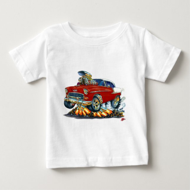 Chevy Belair rödbrun bil 1955 T Shirt (Framsida)