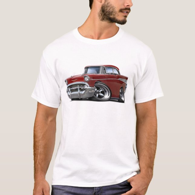 Chevy Belair rödbrun hot rod 1957 T-shirt (Framsida)