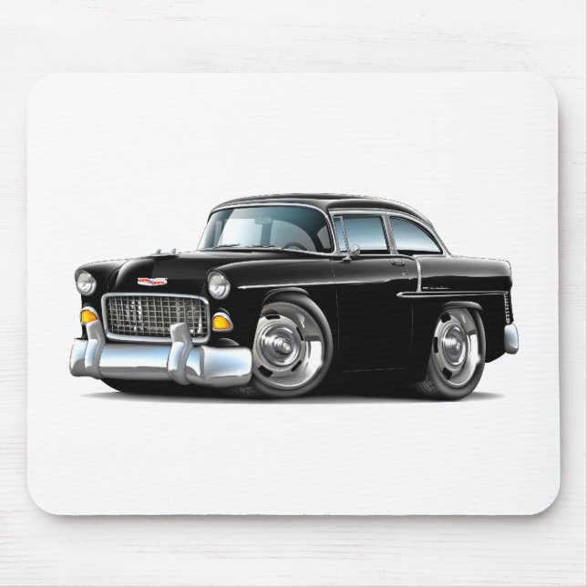 Chevy Belair svart bil 1955 Musmatta (Framsidan)