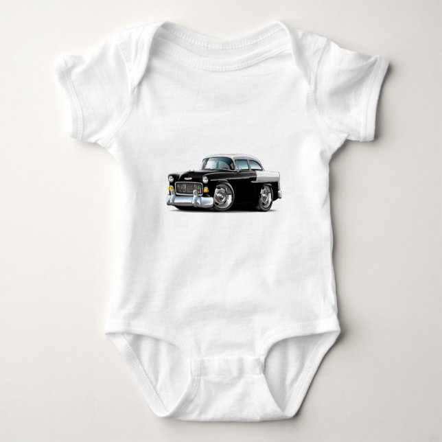 Chevy Belair Svart-Vit bil 1955 T Shirt (Framsida)