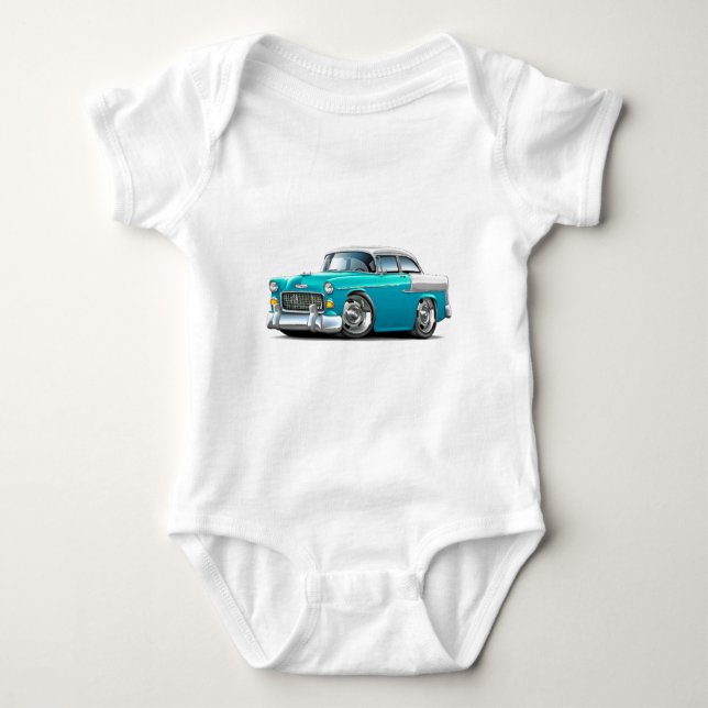 Chevy Belair Turkos-Vit bil 1955 Tee (Framsida)