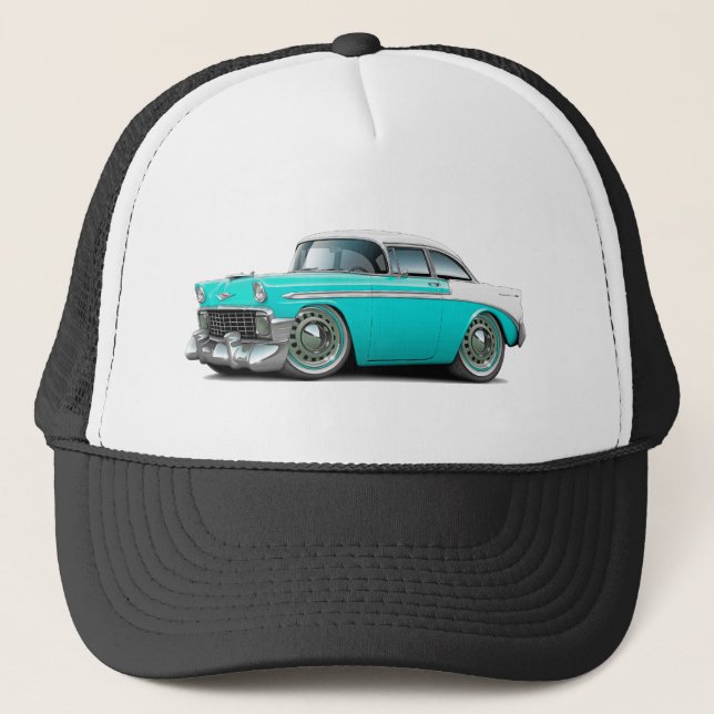 Chevy Belair Turkos-Vit bil 1956 Keps (Framsida)