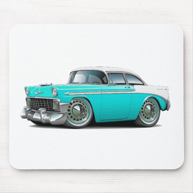 Chevy Belair Turkos-Vit bil 1956 Musmatta (Framsidan)
