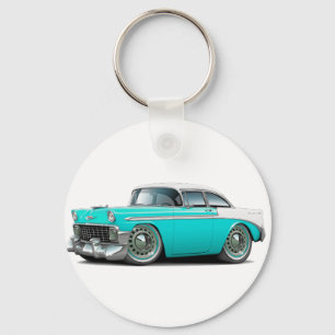 Chevy Belair Turkos-Vit bil 1956 Nyckelring