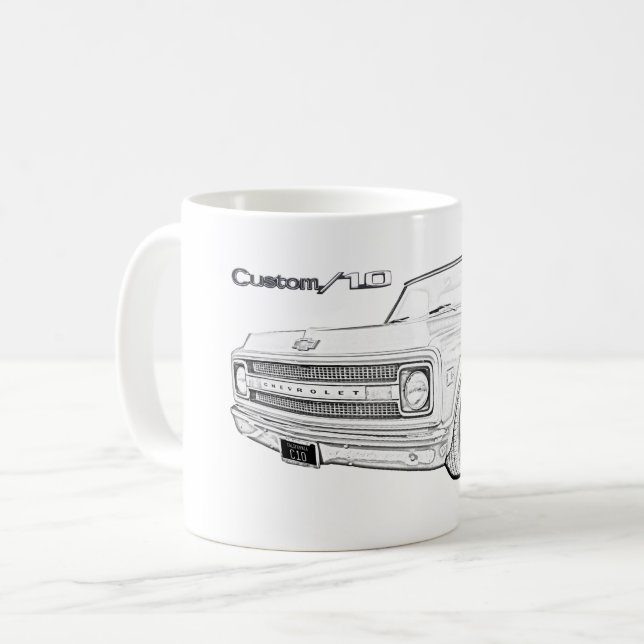 Chevy C10 Classic Pickupare Lastbil Kaffemugg (Framsida vänster)