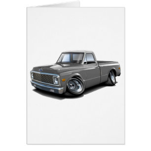 Chevy C10 Grå färg-Vit bästa lastbil 1970-72 Hälsningskort