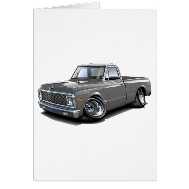 Chevy C10 Grå färg-Vit bästa lastbil 1970-72 Hälsningskort (Framsidan)