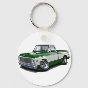 Chevy C10 Grönt-Vit lastbil 1970-72 Nyckelring