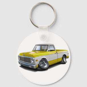Chevy C10 Gult-Vit lastbil 1970-72 Nyckelring