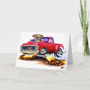 Chevy C10 röd lastbil 1970-72 Kort