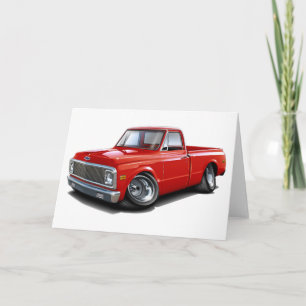 Chevy C10 röd lastbil 1970-72 Kort