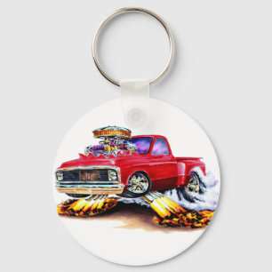 Chevy C10 röd lastbil 1970-72 Nyckelring