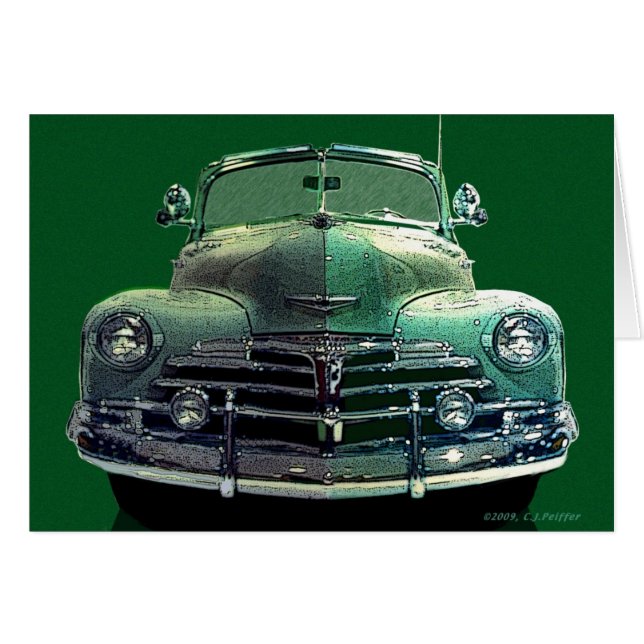 Chevy cabriolet hälsningskort (Framsidan Horizontal)