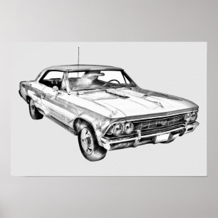 Chevy Chevelle SS 396 illustration 1966 Poster