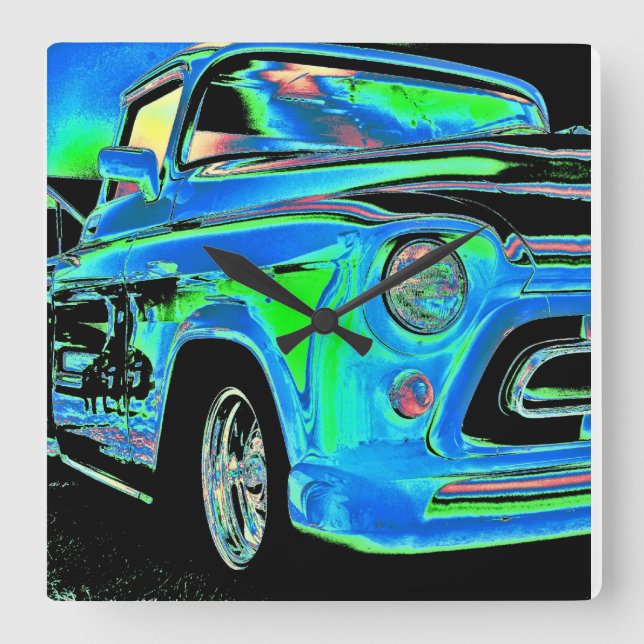 Chevy Clock Fyrkantig Klocka (Framsida)