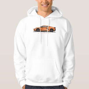 Chevy Corvette C8 Svart Illustration Hoodie