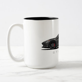 Chevy Corvette C8 Svart Illustration Två-Tonad Mugg