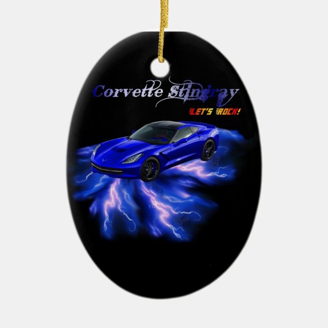 Chevy: Corvette Stingray 2013 Julgransprydnad Keramik (Framsidan)